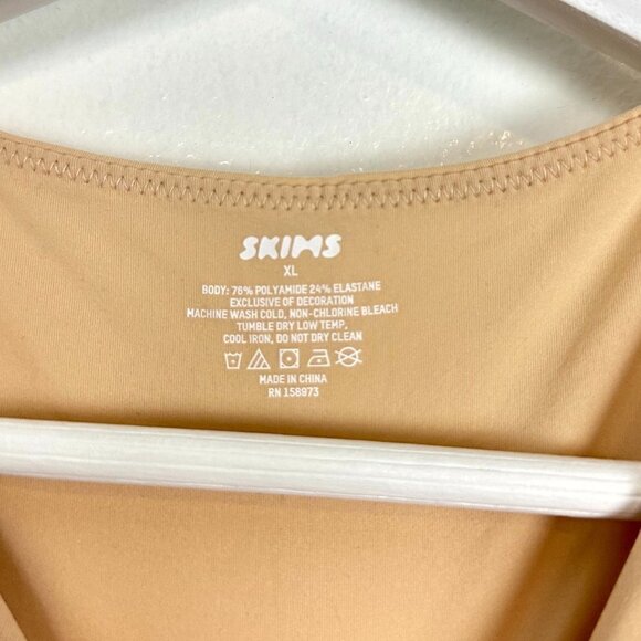 SKIMS Fits Everybody High Neck Bodysuit in Clay Size X-Large - Picture 5 of 6